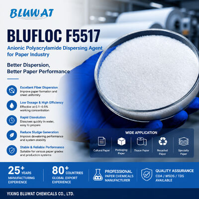 شراء BLUFLOC F5517 Anionic Polyacrylamide Dispersing Agent for Paper Industry التصنيع عبر الإنترنت