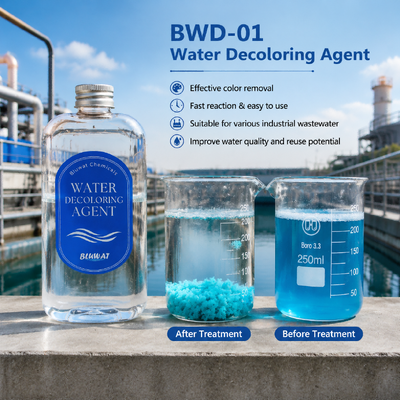 شراء عامل إزالة اللون من الماء BWD-01 بمحتوى صلب 55% لمعادلة الشحنة الموجبة كبديل للبنتونيت التصنيع عبر الإنترنت