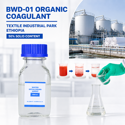 يشتري BWD-01 مخثر عضوي لمياه الصرف الصحي للصباغة في مجمع صناعي نسيجي في إثيوبيا التصنيع عبر الإنترنت