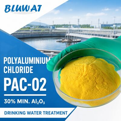 يشتري 30 ٪ على الأقل Al2O3 رذاذ مكبّس كلوريد البولي ألومنيوم PAC-02 لمعالجة مياه الشرب التصنيع عبر الإنترنت