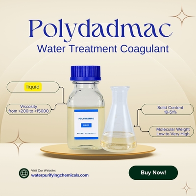 مواد كيميائية مصدقة من قبل NSF لتنظيف المياه معالجة المياه المكوث PolyDADMAC PDADMAC CAS رقم 26062-79-3